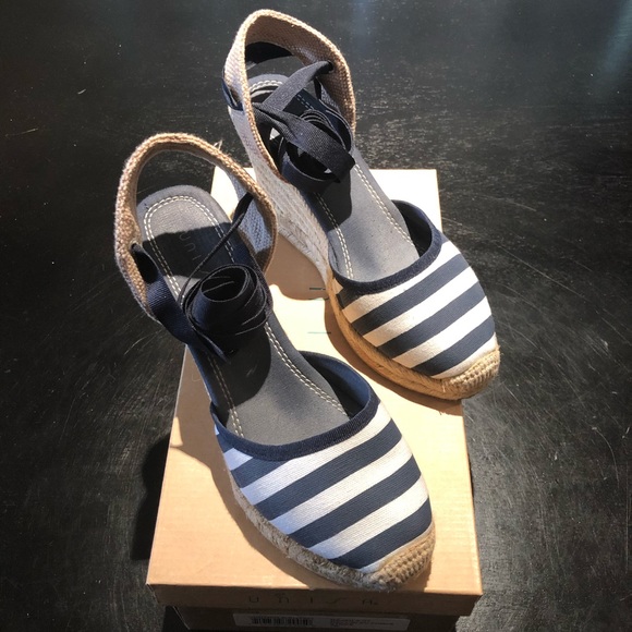 Unisa Rajah-S-07 Navy/Bleu Fonce Stripe Espadrille - Picture 1 of 5